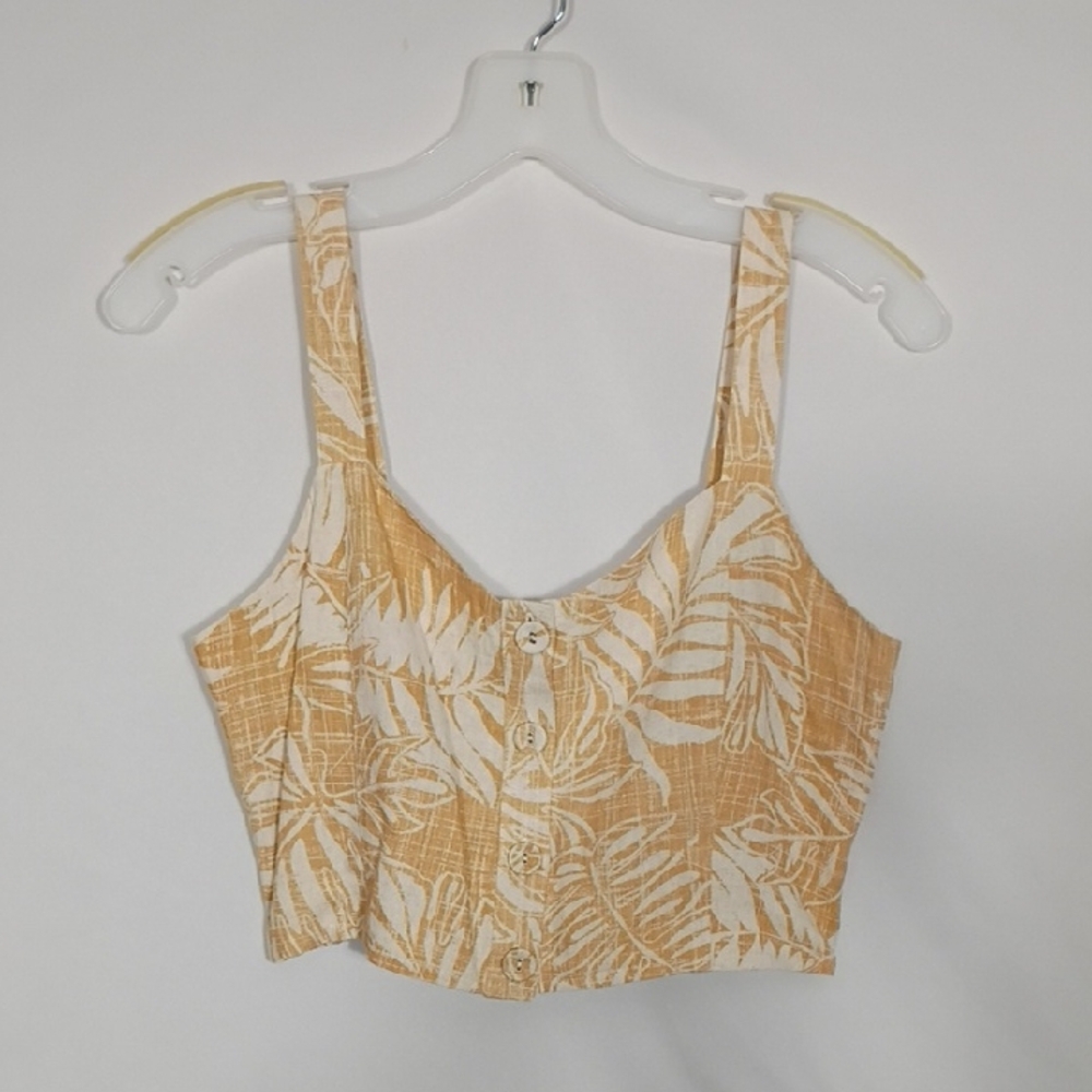 NWT Z Supply Sandcastle Crawford Sandy Bay Palm Top Orange & Cream Size Medium